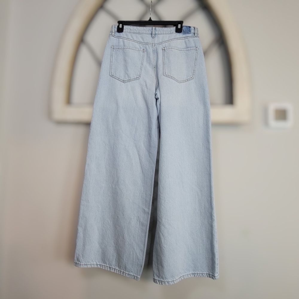 *NWT* FOREVER 21, Mid-rise, Baggy Fit, Wide Straight, Light Wash Denim , Sz 28 - Picture 6 of 6